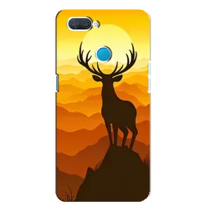 Чехлы с изображением разных животных для OPPO A12 (Силуэт Оленя)