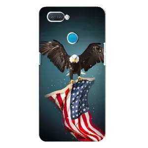 Чехол Флаг USA для OPPO A12 (Орел и флаг)