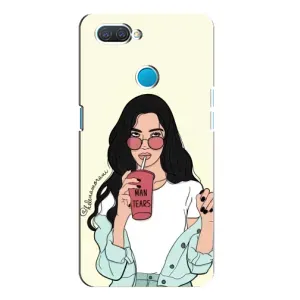 Силиконовый Чехол на OPPO A12 с картинкой Стильных Девушек (С напитком)