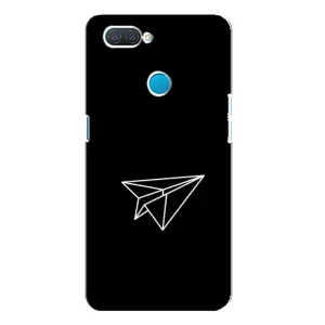 Чехол с картинками на черном фоне для OPPO A12 (Самолетик)