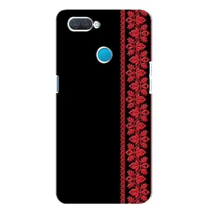 Силиконовый Чехол на OPPO A12 с картинкой Вышиванки (Вышиванка на черном)
