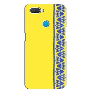 Силиконовый Чехол на OPPO A12 (Вышиванка на желтом)