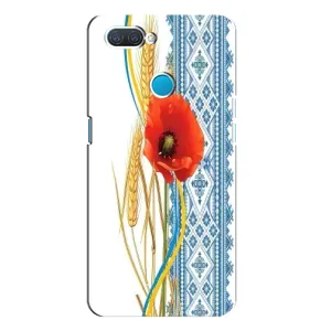 Силиконовый Чехол на OPPO A12 с картинкой Вышиванки (Вышиванка с цветком)