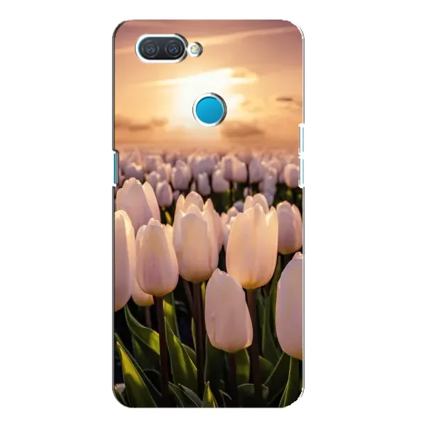 Чехол с рисунком «Закат с цветами» для OPPO A12