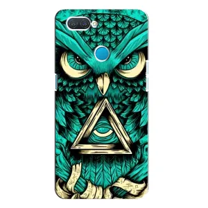 Чехлы с принтом СОВЫ для OPPO A12 (Зеленая сова)