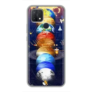 Чехол (ТПУ) с планетами на OPPO A15 (Арт планети)