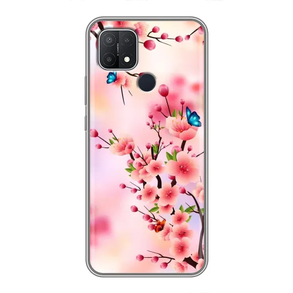 Чехол с рисунком «Бабочки на сакуре» для OPPO A15 Чехол с рисунком «Бабочки на сакуре» для OPPO A15