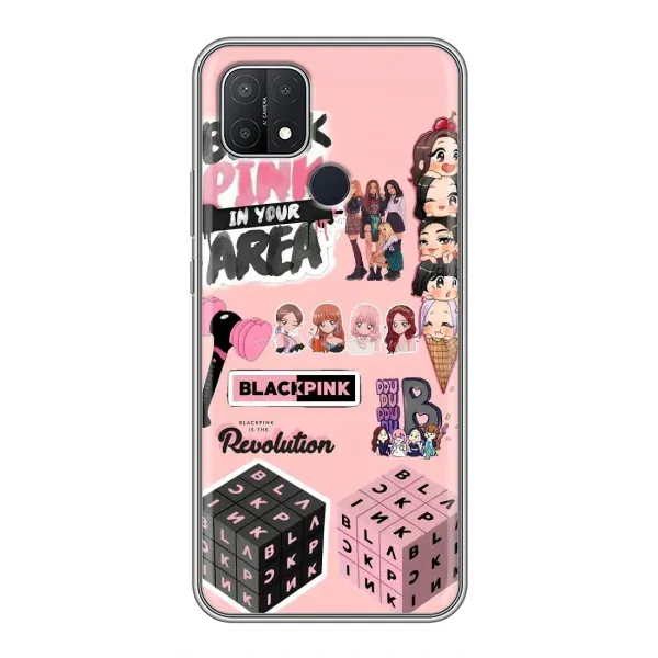 Чехол с рисунком «BLACK PINK коллаж» для OPPO A15