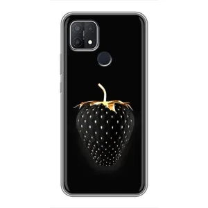 Чехол с изображением вкусной еды для OPPO A15 (Чёрная клубника)