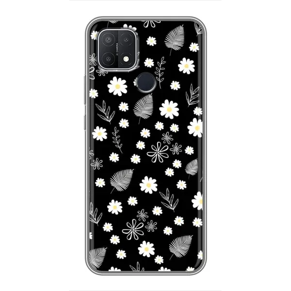 Чехол с рисунком «цветение на чорном» для OPPO A15 Чехол с рисунком «цветение на чорном» для OPPO A15