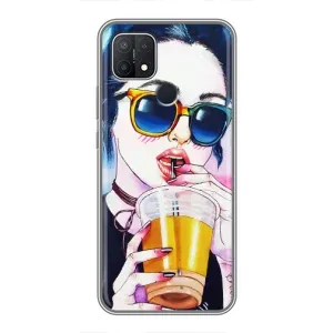 Чохол з картинкою Модні Дівчата OPPO A15 (Дівчина з коктейлем)