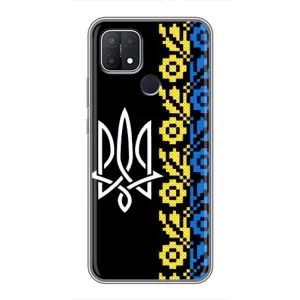 Силиконовый Чехол на OPPO A15 (Герб и вышыванка)