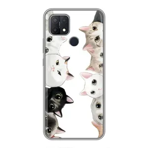 Силиконовый чехол с котиком для OPPO A15 (Коты)
