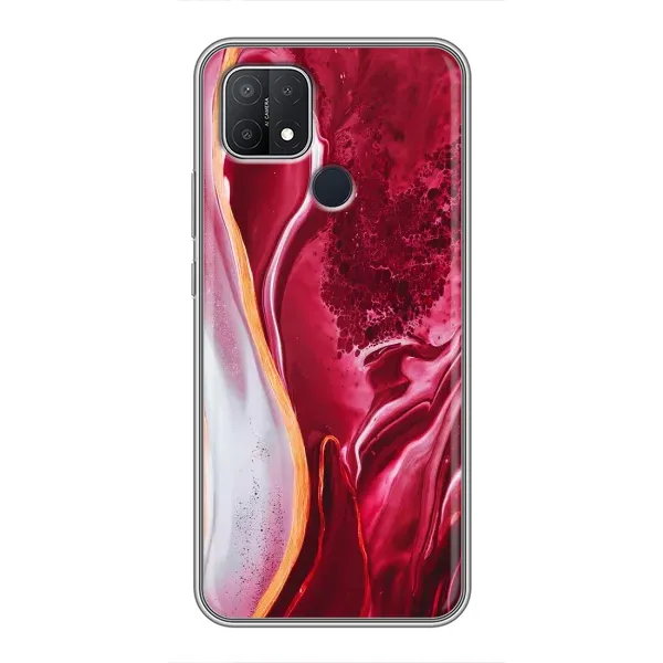 Чехол с рисунком «Красный мрамор» для OPPO A15 Чехол с рисунком «Красный мрамор» для OPPO A15