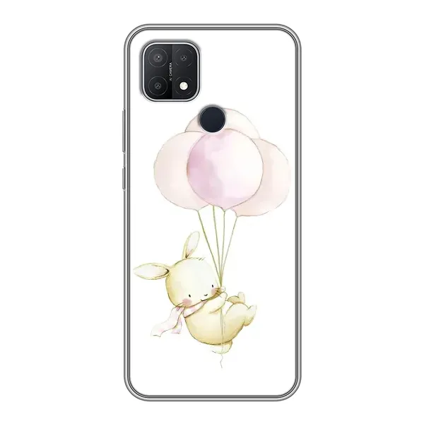 Чехол с рисунком «Кролик и шарики» для OPPO A15