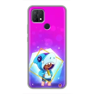 Чехол Бравл Старс для OPPO A15 (Леон в костюме Акулы)