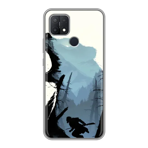 Чехол с рисунком «Медведь и лес» для OPPO A15
