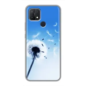 Силіконовий Чохол з кульбабками на OPPO A15 (Кульбабка на блакитному)