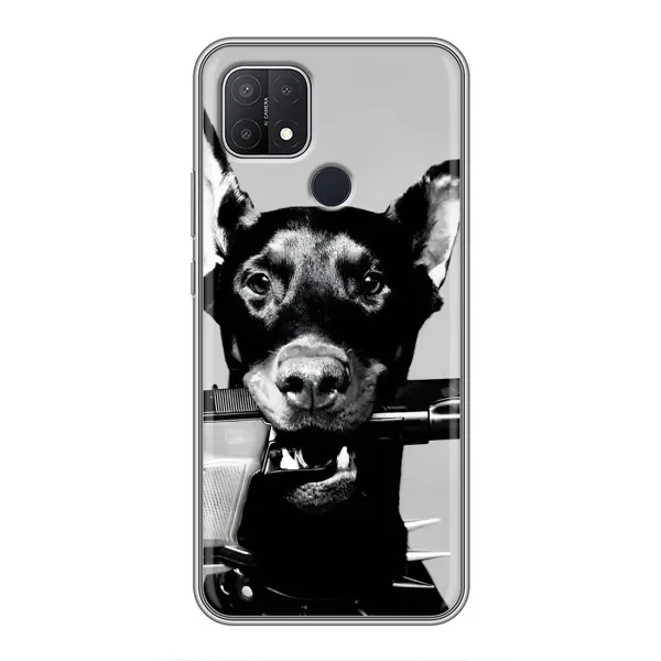 Чехол с рисунком «Опасный доберман» для OPPO A15 Чехол с рисунком «Опасный доберман» для OPPO A15