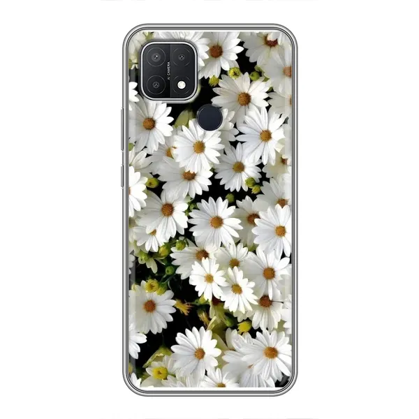 Чехол с рисунком «Рамка в ромашках» для OPPO A15