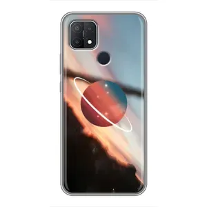 Чехол (ТПУ) с планетами на OPPO A15 (Сатурн)