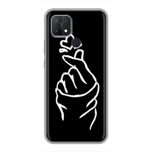 Чохол (Знак сердечка) для OPPO A15 (Сердечко на чорному)