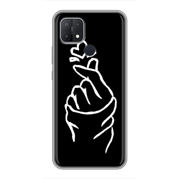 Чехол с рисунком «Сердце на черном» для OPPO A15 Чехол с рисунком «Сердце на черном» для OPPO A15