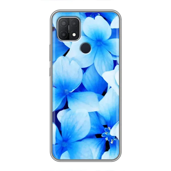 Чехол с рисунком «Синие цветы» для OPPO A15 Чехол с рисунком «Синие цветы» для OPPO A15