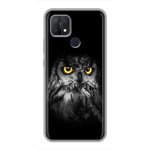 Чехлы с принтом СОВЫ для OPPO A15 (Сова на чёрном)
