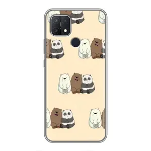 Чехлы с изображением разных животных для OPPO A15 (Три медведя)