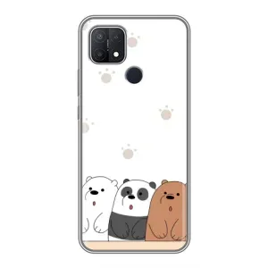 Чехлы с изображением разных животных для OPPO A15 (Удивленные медвеженки)