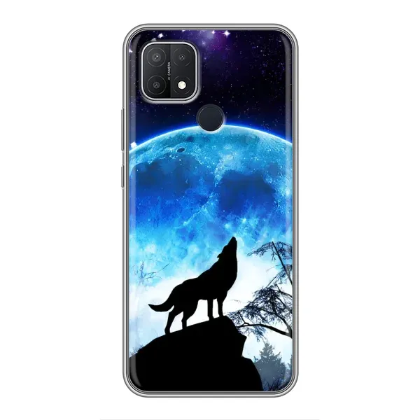 Чехол с рисунком «Воет на луну» для OPPO A15 Чехол с рисунком «Воет на луну» для OPPO A15