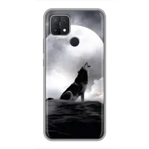 Чехол с Волком на OPPO A15 (Волк и луна)