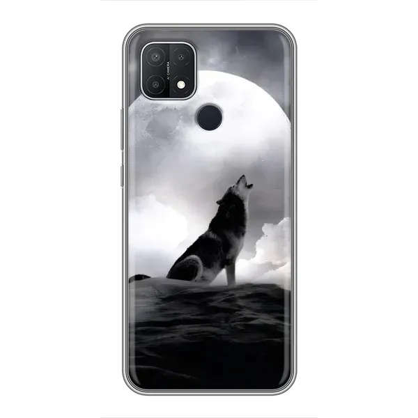 Чехол с рисунком «Волк и луна» для OPPO A15 Чехол с рисунком «Волк и луна» для OPPO A15
