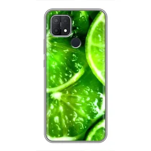 Чехол с изображением вкусной еды для OPPO A15 (Яркий ЛАЙМ)