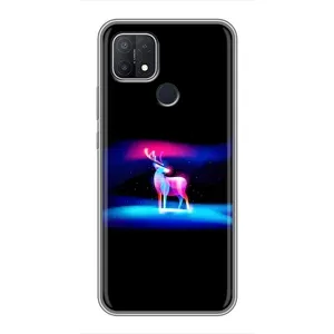 Силиконовый бампер с картинкой животных для OPPO A15 (Яркий олень)