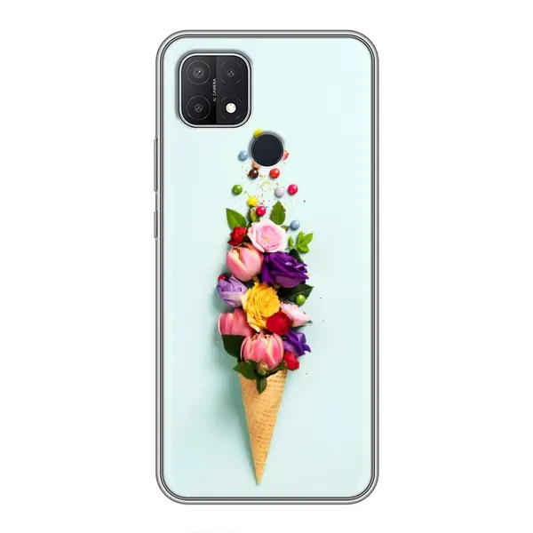 Чехол с рисунком «Цветок-мороженное» для OPPO A15s Чехол с рисунком «Цветок-мороженное» для OPPO A15s