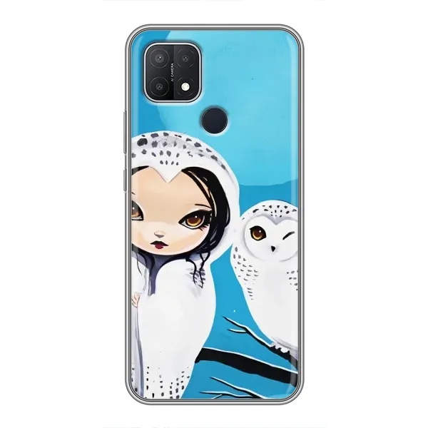 Чехол с рисунком «Девочка Сова» для OPPO A15s