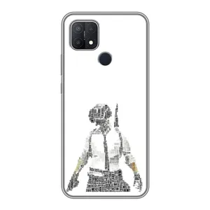 Силиконовый чехол с картинкой "Герой Pubg" на OPPO A15s (Из букв)