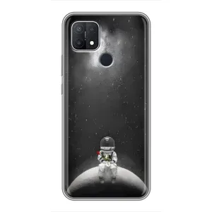 Силиконовый Чехол с принтом "Космонавты" на OPPO A15s (Космонавт романтик)