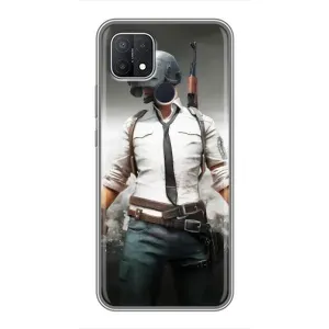 Силиконовый чехол с картинкой "Герой Pubg" на OPPO A15s (Пабг)