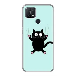 Силиконовый чехол с котиком для OPPO A15s (Падающий кот)