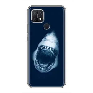 Силиконовый бампер с картинкой животных для OPPO A15s (Пасть Акулы)
