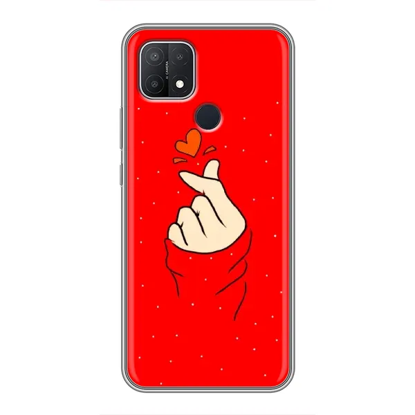 Чехол с рисунком «Сердце на красном» для OPPO A15s Чехол с рисунком «Сердце на красном» для OPPO A15s