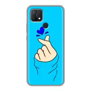 Чохол (Знак сердечка) для OPPO A15s (Сердечко на синоьому)