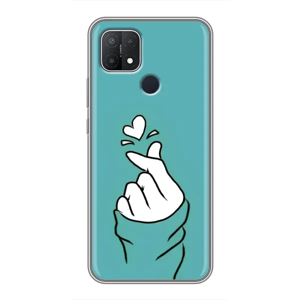 Чехол с рисунком «Сердечко на бирюзовом» для OPPO A15s Чехол с рисунком «Сердечко на бирюзовом» для OPPO A15s