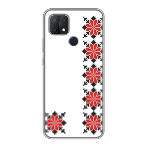 Силиконовый Чехол на OPPO A15s с картинкой Вышиванки (Силуэт вышиванки)