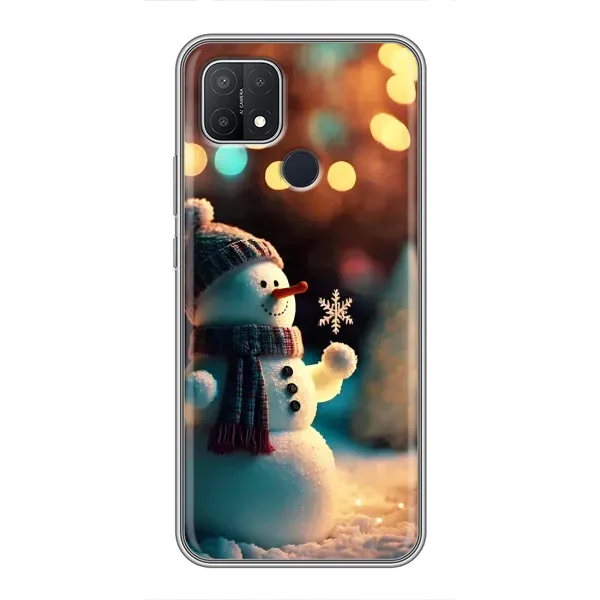 Чехол с рисунком «Снеговик праздничный» для OPPO A15s