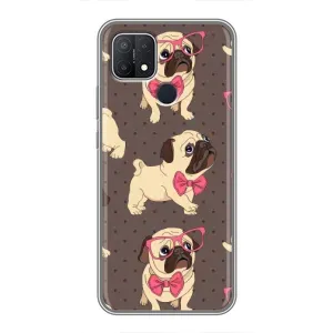 Чехол с рисунком «Собачки Мопсики» для OPPO A15s