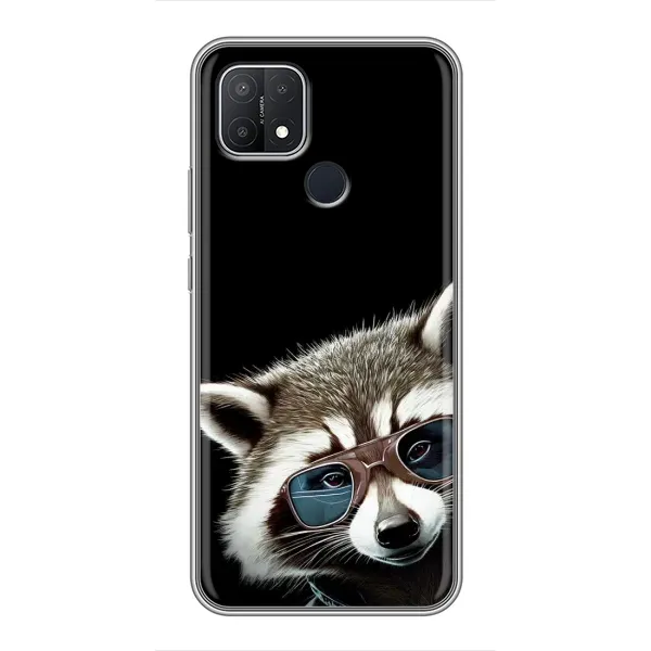 Чехол с рисунком «Стильный Енот» для OPPO A15s Чехол с рисунком «Стильный Енот» для OPPO A15s